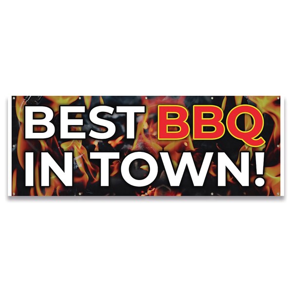 Best BBQ In Town Banner Concession Stand Food Truck Single Sided